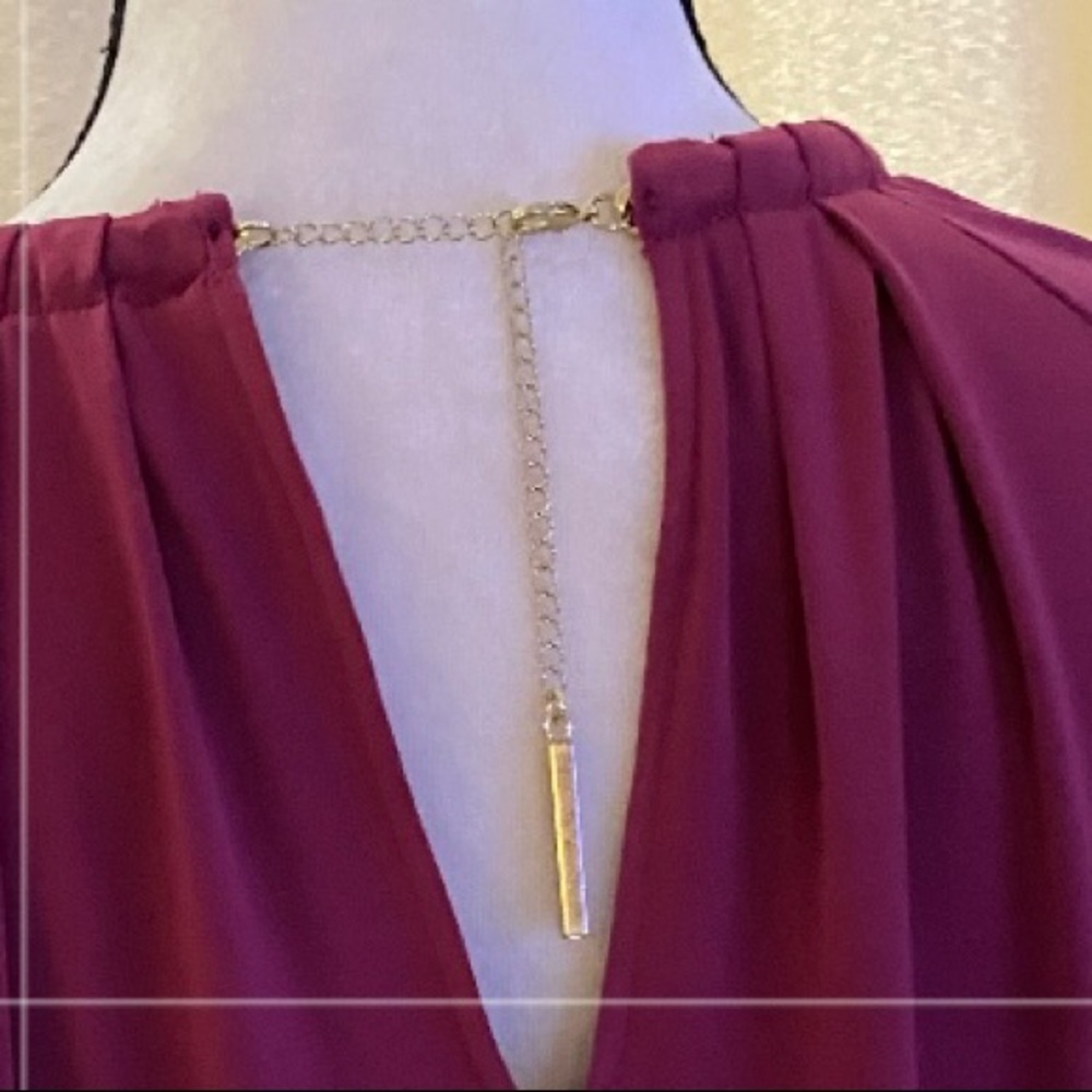 MICHAEL KORS Burgundy Cold Should Blouse 🌺🌺 - Picture 11 of 12